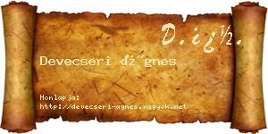 Devecseri Ágnes névjegykártya