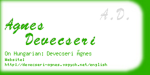 agnes devecseri business card